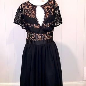 NWT: Black formal midi dress